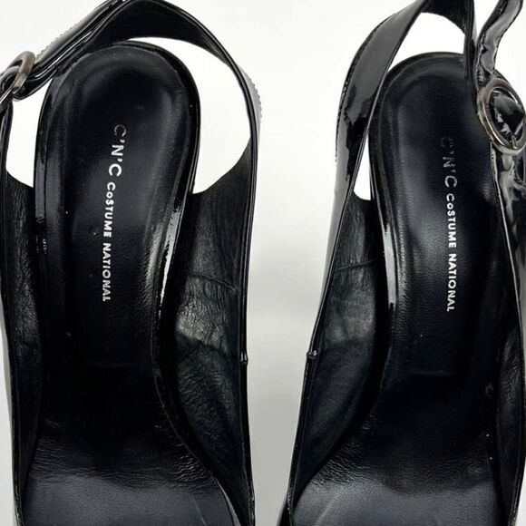 Pre-Loved C.N.C Costume National Women Black Heels Open Toe Sandals EU 39 - Picture 5 of 9